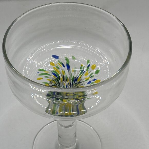 Unique Vtg Margarita Set Hand blown With Swirl 6 Lrg Glasses, 1 Lrg Pitcher - Picture 11 of 16